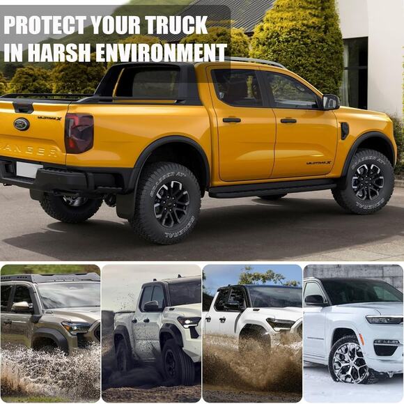 4 Pc Mud Flaps Splash Guards Compatible with Ford Ranger 2024 2025 No Drill - Picture 6 of 8